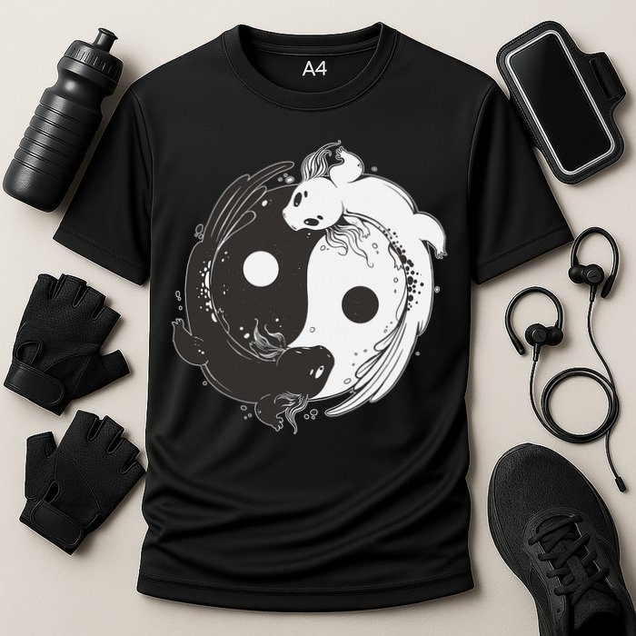 Yin Yang Axolotls  Zen Axolotl Meditation Yoga   Cooling Performance Crew T-Shirt