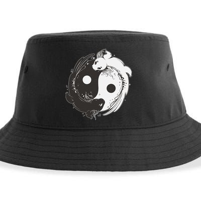 Yin Yang Axolotls  Zen Axolotl Meditation Yoga   Sustainable Bucket Hat