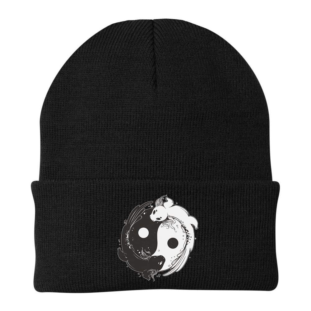Yin Yang Axolotls  Zen Axolotl Meditation Yoga   Beanie