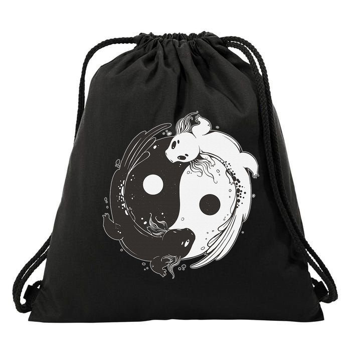 Yin Yang Axolotls  Zen Axolotl Meditation Yoga   Drawstring Bag