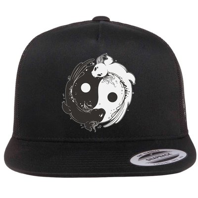 Yin Yang Axolotls  Zen Axolotl Meditation Yoga   Flat Bill Trucker Hat