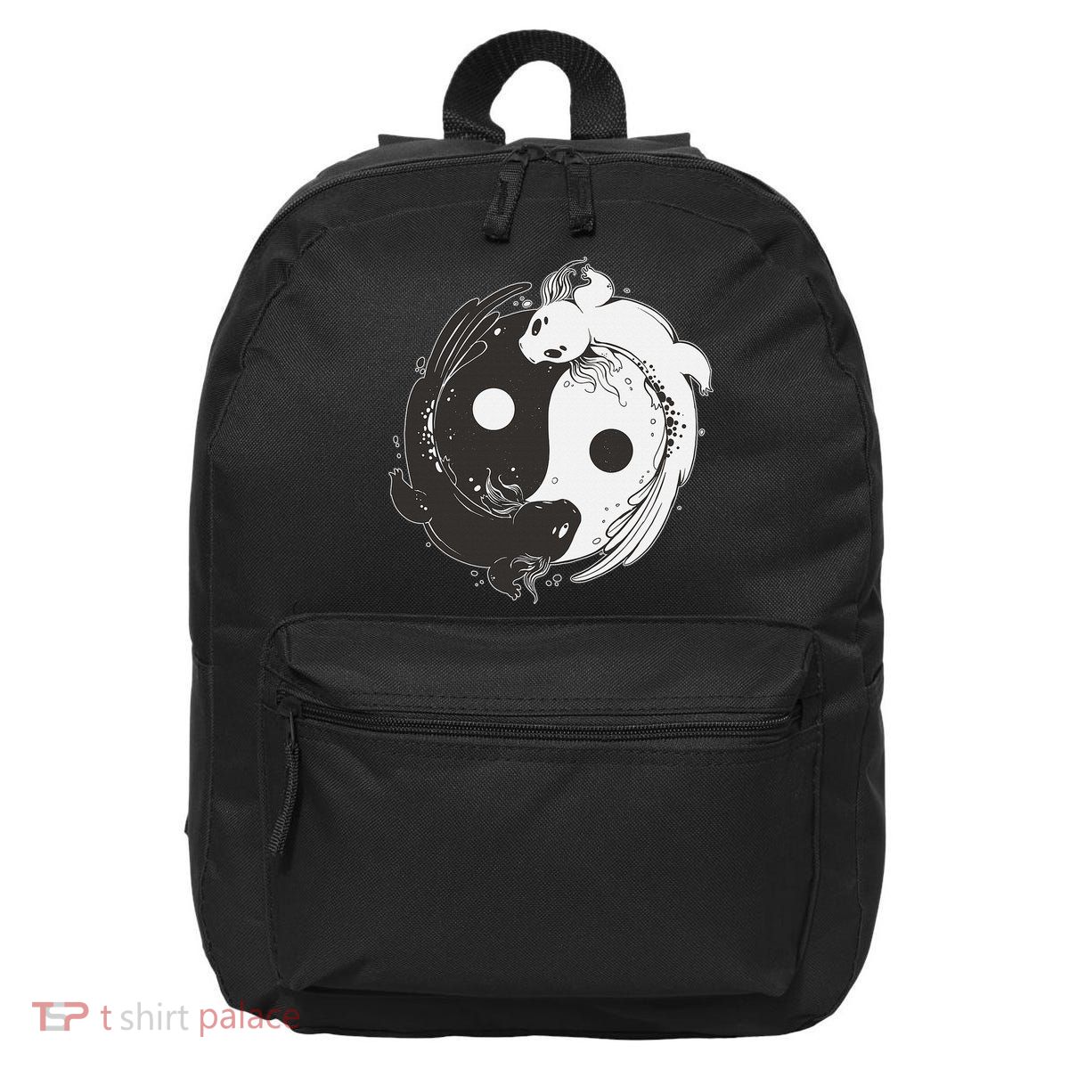 Yin Yang Axolotls  Zen Axolotl Meditation Yoga   16 in Basic Backpack