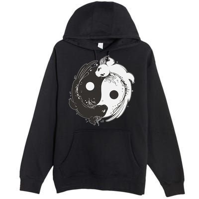 Yin Yang Axolotls  Zen Axolotl Meditation Yoga   Premium Pullover Hoodie