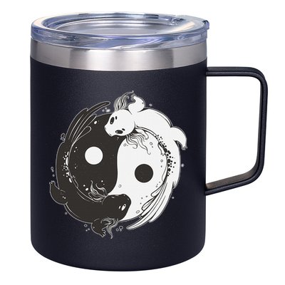 Yin Yang Axolotls  Zen Axolotl Meditation Yoga   12oz Stainless Steel Coffee Mug