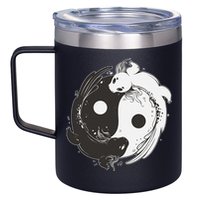Yin Yang Axolotls  Zen Axolotl Meditation Yoga   12oz Stainless Steel Coffee Mug