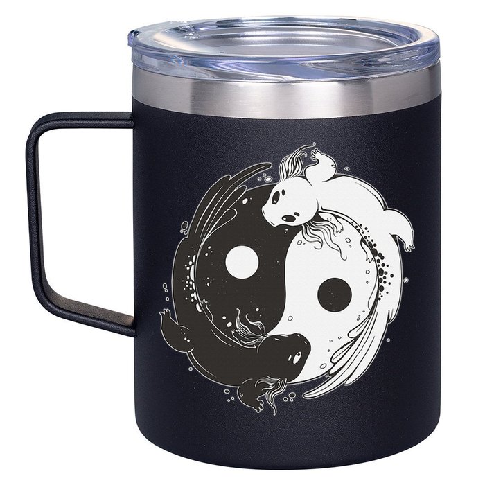 Yin Yang Axolotls  Zen Axolotl Meditation Yoga   12oz Stainless Steel Coffee Mug