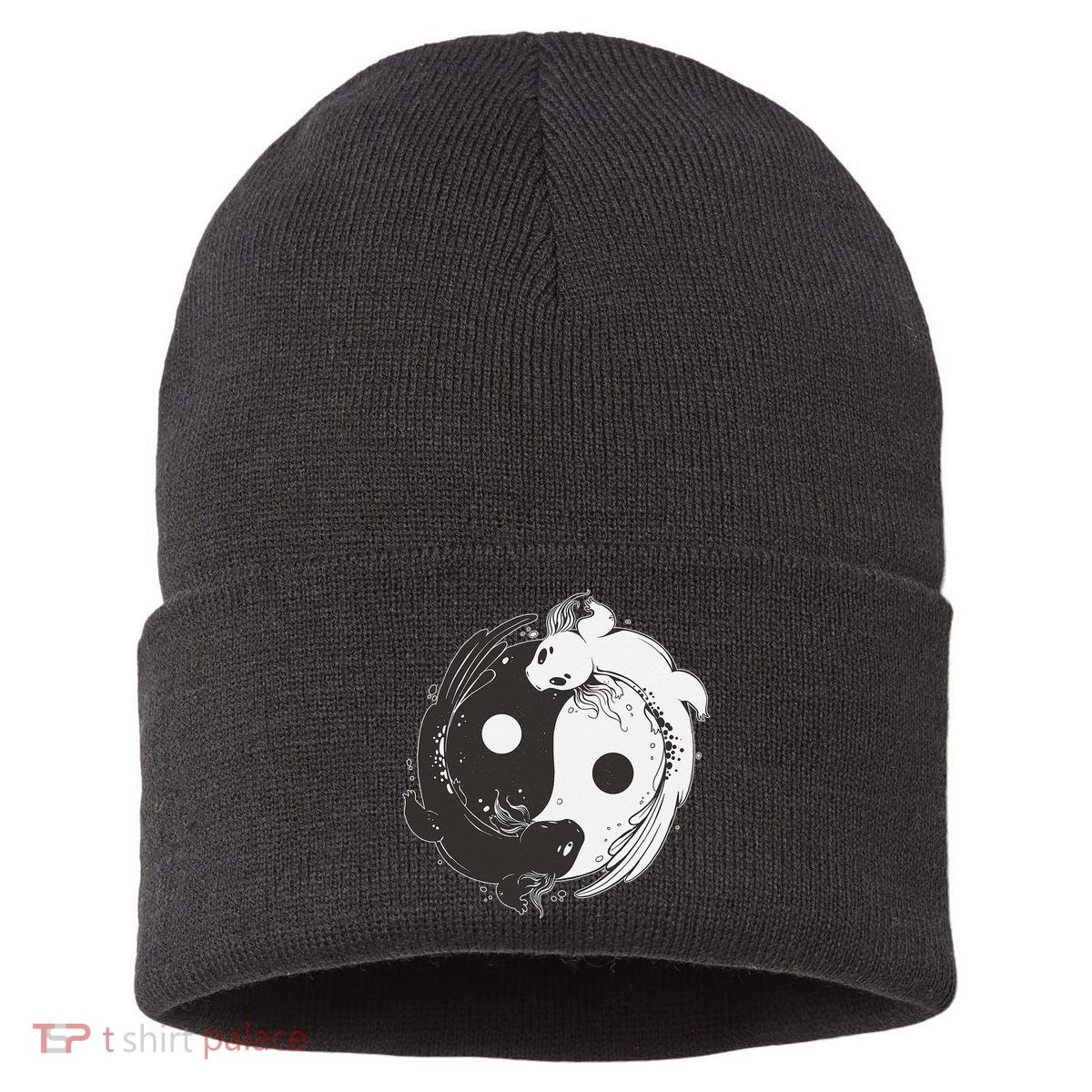 Yin Yang Axolotls  Zen Axolotl Meditation Yoga   Sustainable Knit Beanie