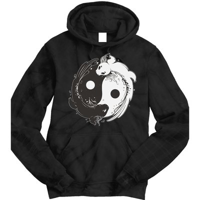 Yin Yang Axolotls  Zen Axolotl Meditation Yoga   Tie Dye Hoodie