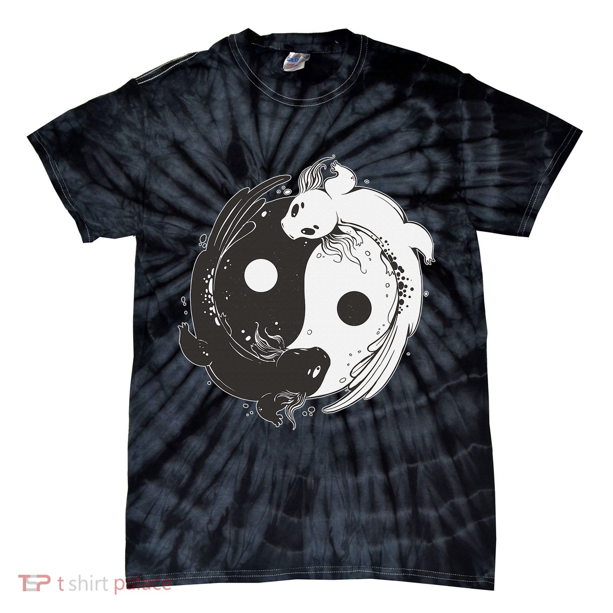 Yin Yang Axolotls  Zen Axolotl Meditation Yoga   Tie-Dye T-Shirt