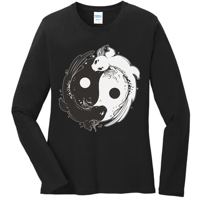 Yin Yang Axolotls  Zen Axolotl Meditation Yoga   Ladies Long Sleeve Shirt