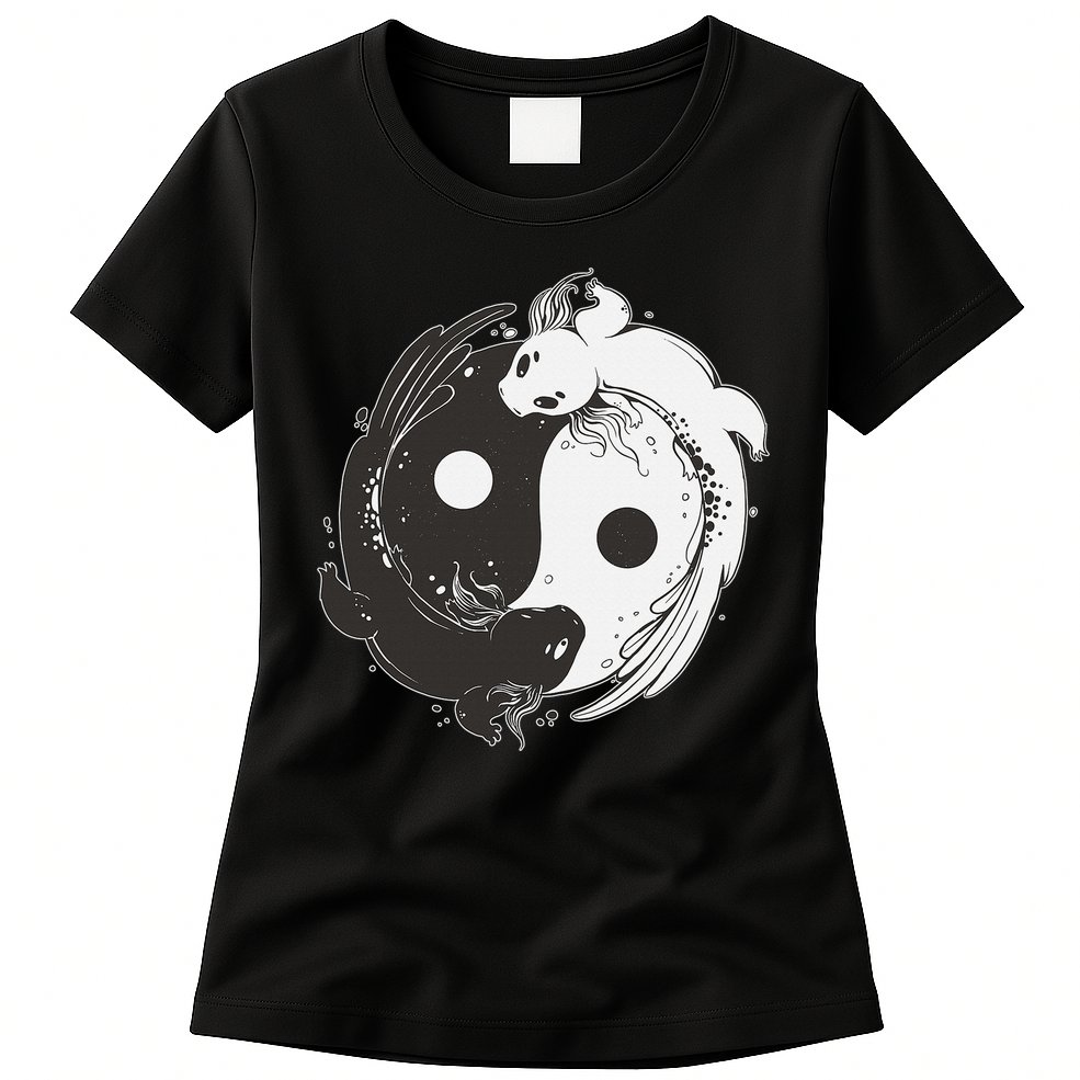 Yin Yang Axolotls  Zen Axolotl Meditation Yoga   Womens T-Shirt