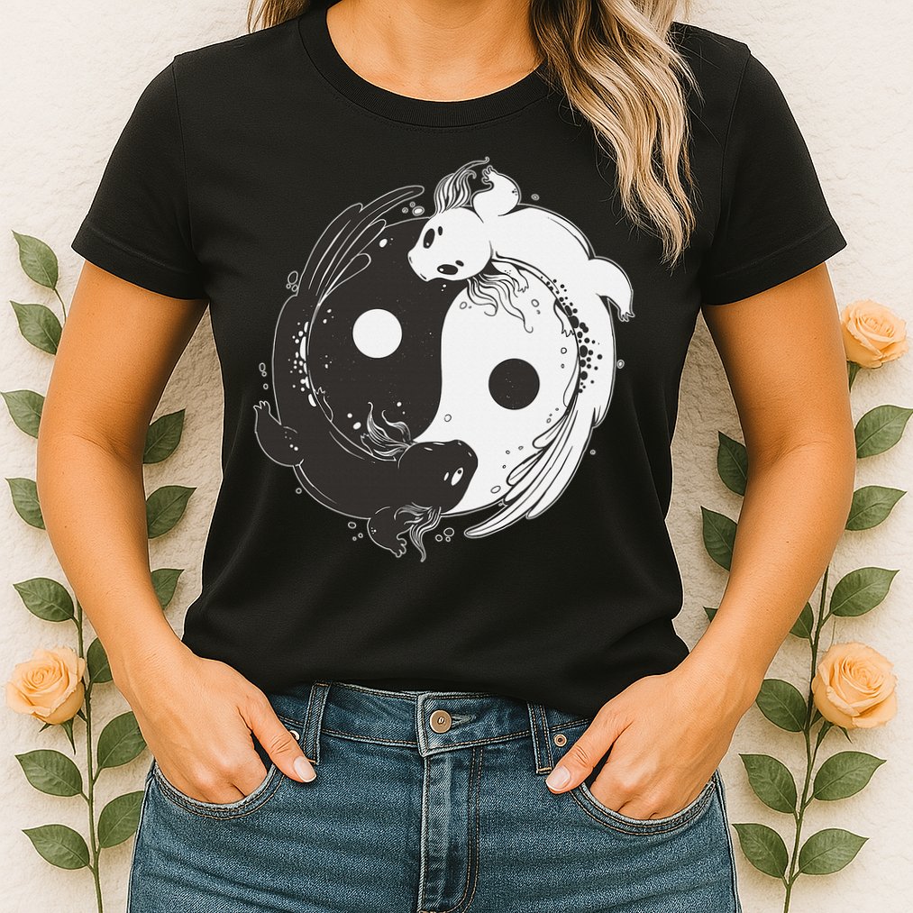 Yin Yang Axolotls  Zen Axolotl Meditation Yoga   Womens T-Shirt