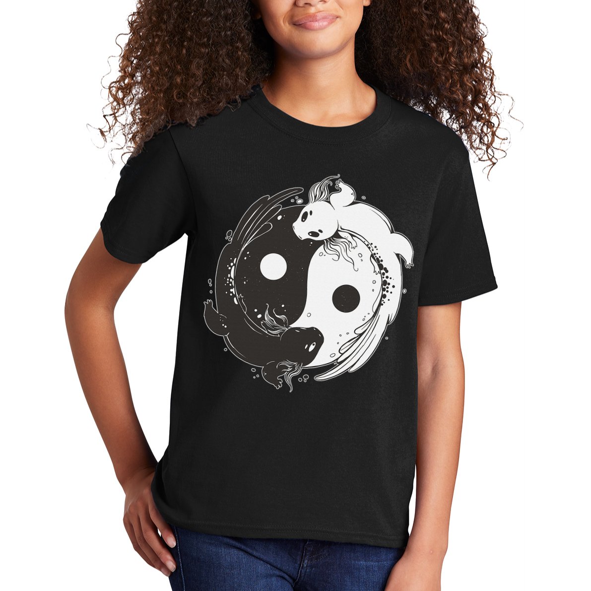 Yin Yang Axolotls  Zen Axolotl Meditation Yoga   Kids T-Shirt