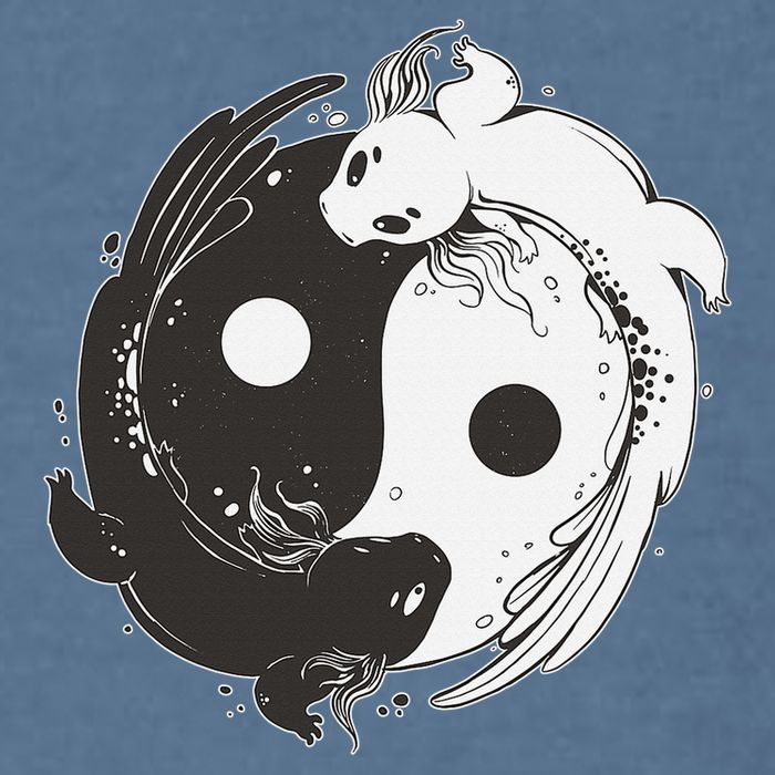 Yin Yang Axolotls  Zen Axolotl Meditation Yoga   Garment-Dyed Sweatshirt