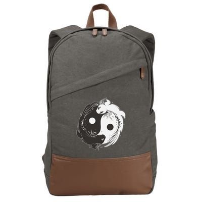 Yin Yang Axolotls  Zen Axolotl Meditation Yoga   Cotton Canvas Backpack