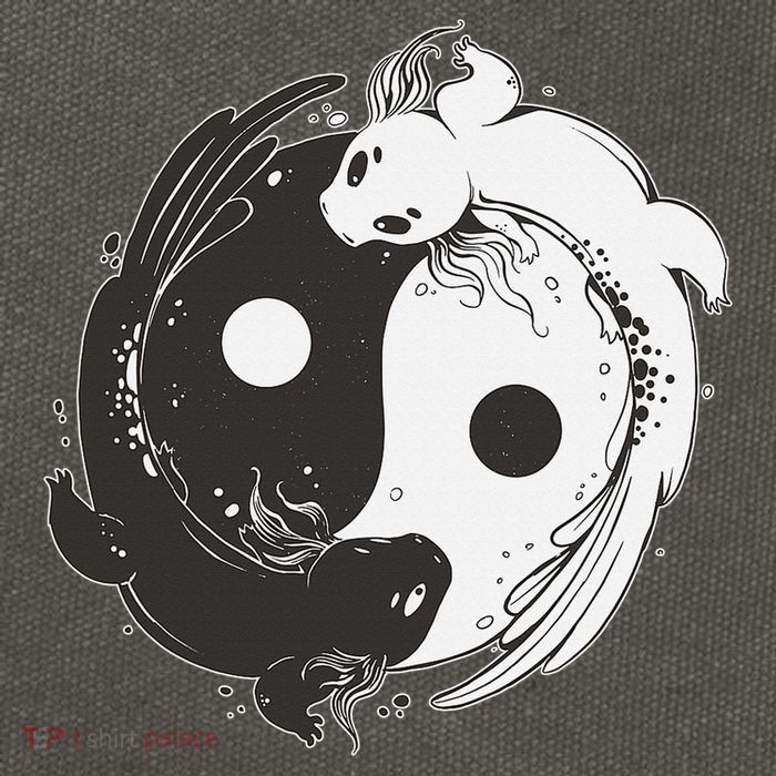 Yin Yang Axolotls  Zen Axolotl Meditation Yoga   Cotton Canvas Backpack