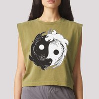 Yin Yang Axolotls  Zen Axolotl Meditation Yoga   Garment-Dyed Women's Muscle Tee