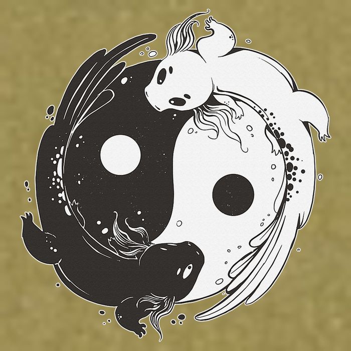 Yin Yang Axolotls  Zen Axolotl Meditation Yoga   Garment-Dyed Women's Muscle Tee