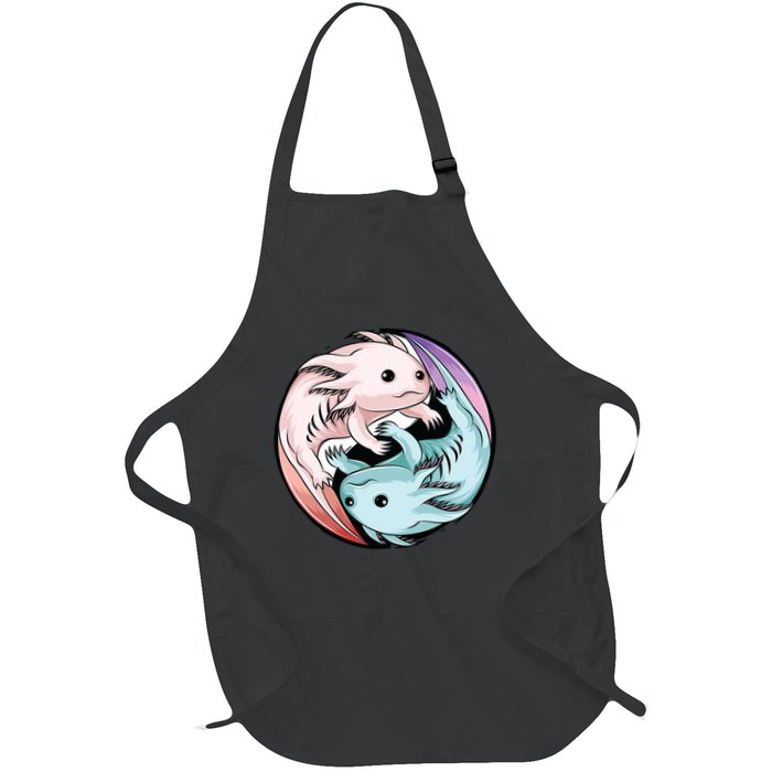 Ying Yang Axolotls Full-Length Apron With Pockets