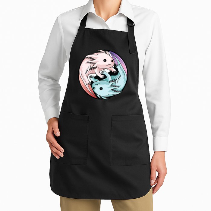 Ying Yang Axolotls Full-Length Apron With Pockets