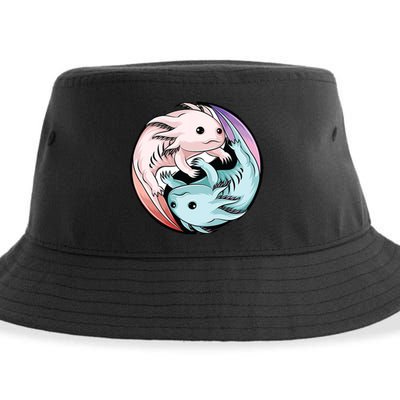 Ying Yang Axolotls Sustainable Bucket Hat