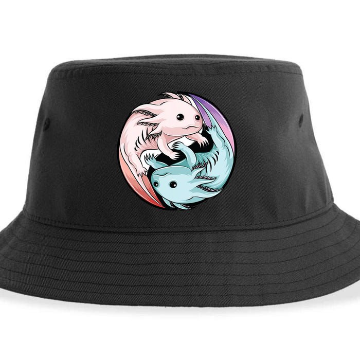 Ying Yang Axolotls Sustainable Bucket Hat