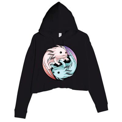 Ying Yang Axolotls Crop Fleece Hoodie