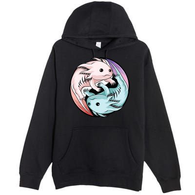 Ying Yang Axolotls Premium Pullover Hoodie