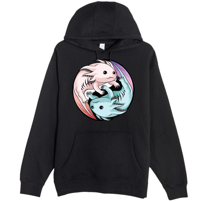 Ying Yang Axolotls Premium Pullover Hoodie