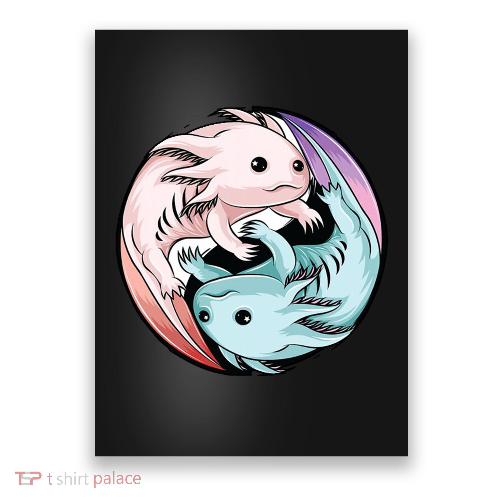 Ying Yang Axolotls Poster