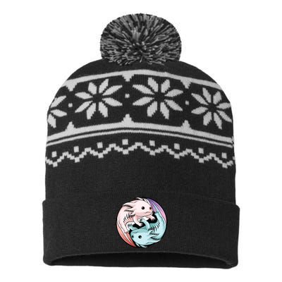 Ying Yang Axolotls USA-Made Snowflake Beanie