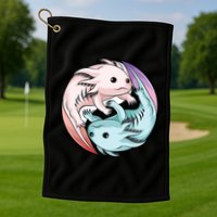 Ying Yang Axolotls Golf Towel