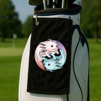 Ying Yang Axolotls Golf Towel