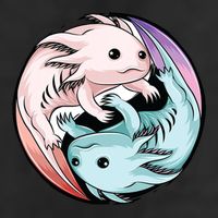 Ying Yang Axolotls Golf Towel