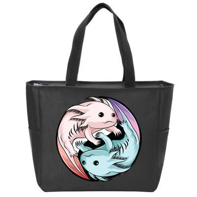 Ying Yang Axolotls Zip Tote Bag