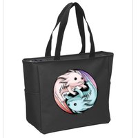 Ying Yang Axolotls Zip Tote Bag