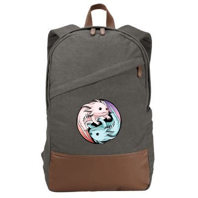 Ying Yang Axolotls Cotton Canvas Backpack