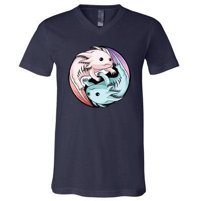 Ying Yang Axolotls V-Neck T-Shirt