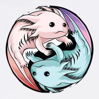 Ying Yang Axolotls Garment-Dyed Sweatshirt