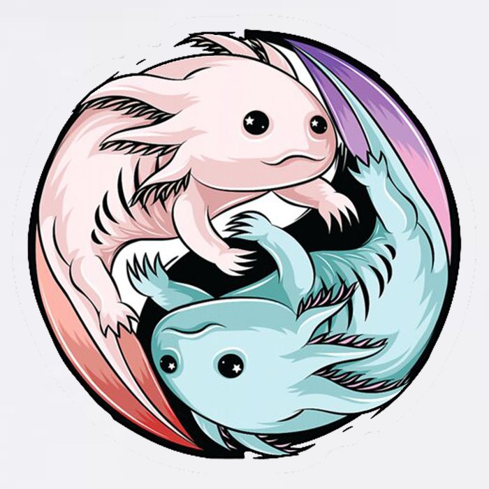Ying Yang Axolotls Garment-Dyed Sweatshirt
