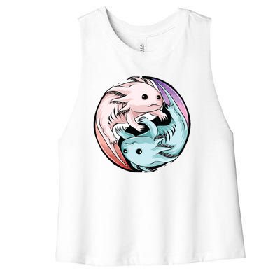 Ying Yang Axolotls Women's Racerback Cropped Tank