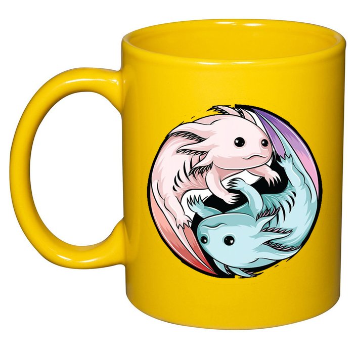 Ying Yang Axolotls 11oz C Handle Ceramic Mug
