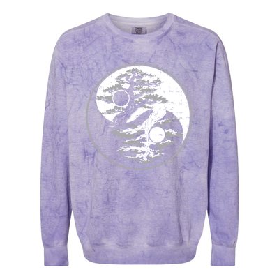 Yin Yang Bonsai Tree Spiritual Enso Circle Yoga Gift Idea Gift Colorblast Crewneck Sweatshirt