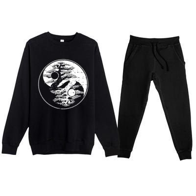 Yin Yang Bonsai Tree Spiritual Enso Circle Yoga Gift Idea Gift Premium Crewneck Sweatsuit Set