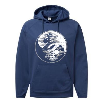 Yin Yang Bonsai Tree Spiritual Enso Circle Yoga Gift Idea Gift Performance Fleece Hoodie