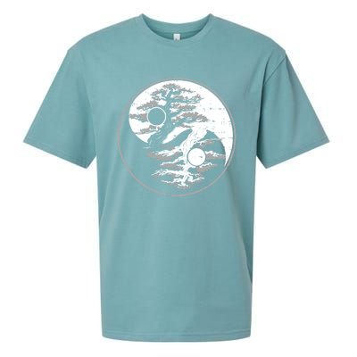 Yin Yang Bonsai Tree Spiritual Enso Circle Yoga Gift Idea Gift Sueded Cloud Jersey T-Shirt