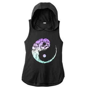 Yin Yang Bonsai Tree Japanese Gardening Zen Buddhist Funny Gift Ladies PosiCharge Tri-Blend Wicking Draft Hoodie Tank