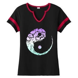 Yin Yang Bonsai Tree Japanese Gardening Zen Buddhist Funny Gift Ladies Halftime Notch Neck Tee