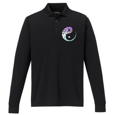 Yin Yang Bonsai Tree Japanese Gardening Zen Buddhist Funny Gift Performance Long Sleeve Polo