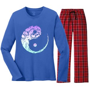 Yin Yang Bonsai Tree Japanese Gardening Zen Buddhist Funny Gift Women's Long Sleeve Flannel Pajama Set 